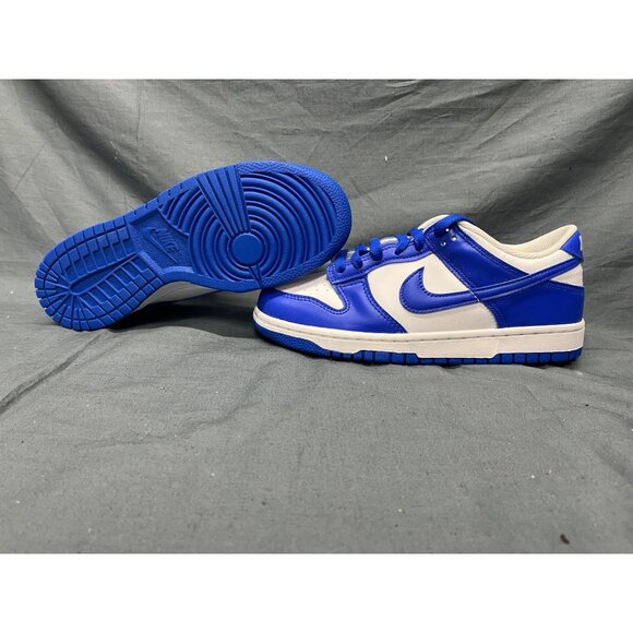 Nike Boys Dunk Low (GS) Sneakers Leather White Hyper Royal Size 7 NEW NO BOX! - Picture 2 of 11